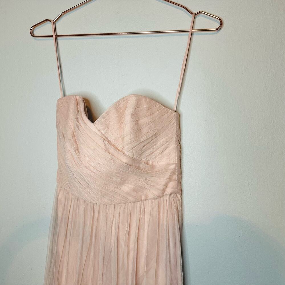 AMSALE Women's Blush Pink Sweetheart Neckline Wedding Chiffon Maxi Dress Size 2 - Picture 12 of 12